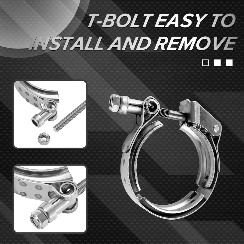 SYKRSS 2.5" Universal Stainless Steel V Band Clamp Flat Flange Kit Assembly (2.5inch, 2PCS) - Image 5